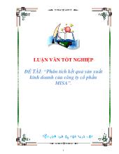Đề tài Phân tích kết quả sản xuất kinh doanh của công ty cổ phần MISA