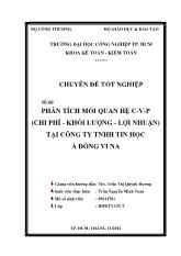 Đề tài Phân tích mối quan hệ C - V - P (chi phí - khối lượng - lợi nhuận) tại công ty TNHH tin học Á Đông Vi Na