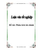 Đề tài Phân tích tài chính ở công ty xây dựng nước ngầm TNHH