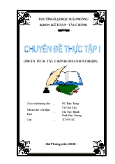 Đề tài Phân tích tình hình tài chính doanh nghiệp của Công ty cổ phần thương mại vận tải Hoàng Hà