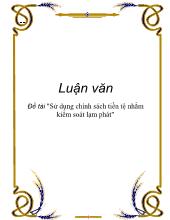 Đề tài Sử dụng chính sách tiền tệ nhằm kiểm soát lạm phát