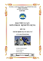 Đề tài Thẩm định dự án đầu tư của ngân hàng