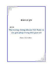 Đề tài Thị trường chứng khoán Việt Nam và các giải pháp trong thời gian tới