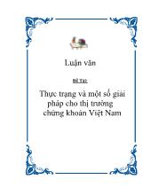 Đề tài Thực trạng và một số giải pháp cho thị trường chứng khoán Việt Nam