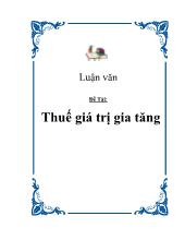 Đề tài Thuế giá trị gia tăng