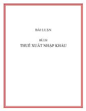 Đề tài Thuế xuất nhập khẩu