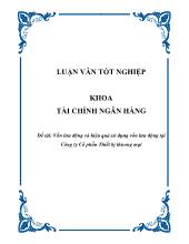 Đề tài Vốn lưu động và hiệu quả sử dụng vốn lưu động ở công ty cổ phần thiết bị thương mại