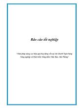 Giải pháp nâng cao hiệu quả huy động vốn tại chi nhánh ngân hàng nông nghiệp và phát triển nông thôn Vĩnh Bảo - Hải Phòng