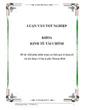 Giải pháp nhằm nâng cao hiệu quả sử dụng tài sản lưu động ở Công ty giầy Thượng Đình