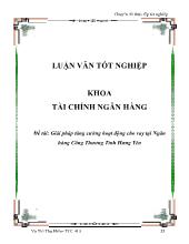 Giải pháp tăng cường hoạt động cho vay tại ngân hàng công thương tỉnh Hưng Yên