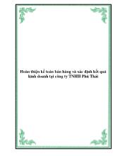 Hoàn thiện kếtoán bán hàng và xác định kết quả kinh doanh tại công ty TNHH Phú Thái