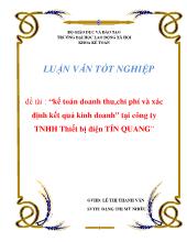 Kế toán doanh thu, chi phí và xác định kết quả kinh doanh tại công ty TNHH thiết bị điện Tín Quang