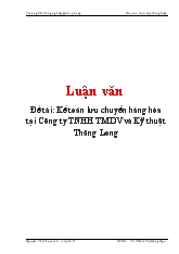 Kế toán lưu chuyển hàng hóa tại Công ty TNHH thươmg mại dịch vụ và Kỹ thuật Thăng Long