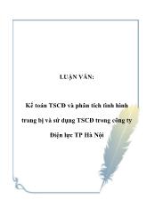 Kế toán tài sản cố định và phân tích tình hình trang bị và sử dụng tài sản cố định trong công ty Điện lực TP Hà Nội