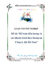 Kế toán tiền lương và các khoản trích theo lương tại Công ty dệt Hà Nam