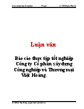 Luận văn báo cáo thực tập tốt nghiệp công ty cổ phần xây dựng công nghiệp và thương mại Việt Hoàng