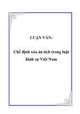Luận văn Chế định xóa án tích trong luật hình sự Việt Nam