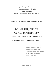 Luận văn Doanh thu, chi phí và xác định kết quả kinh doanh tại công ty TNHH - Sxtm nic pharma