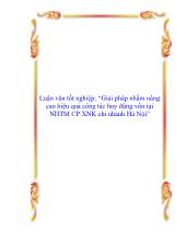 Luận văn Giải pháp nhằm nâng cao hiệu quả công tác huy động vốn tại ngân hàng thương mại cổ phần xuât nhập khẩu chi nhánh Hà Nội