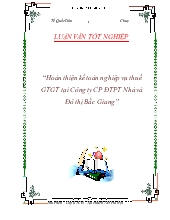 Luận văn Hoàn thiện kế toán nghiệp vụ thuế giá trị gia tăng tại Công ty cổ phần đầu tư và phát triển Nhà và Đô thị Bắc Giang