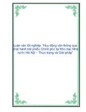 Luận văn Huy động vốn thông qua phát hành trái phiếu Chính phủ tại Kho bạc Nhà nước Hà Nội – Thực trạng và Giải pháp