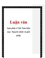 Luận văn Lạm phát tại Việt Nam hiện nay: Nguyên nhân và giải pháp