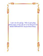 Luận văn Một số giải pháp phòng ngừa và hạn chế rủi ro tín dụng tại Chi nhánh ngân hàng nông nghiệp và phát triển nông thôn huyện Đoan Hùng