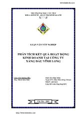 Luận văn Phân tích kết quả hoạt động kinh doanh tại công ty xăng dầu Vĩnh Long