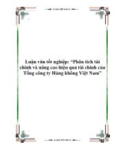 Luận văn Phân tích tài chính và nâng cao hiệu quả tài chính của tổng công ty hàng không Việt Nam
