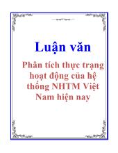 Luận văn Phân tích thực trạng hoạt động của hệ thống ngân hàng thương mại Việt Nam hiện nay
