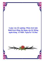 Luận văn Phân tích tình hình hoạt động tín dụng của hệ thống ngân