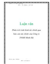 Luận văn Phân tích tình hình tài chính qua báo cáo tài chính của Công ty TNHH Minh Hà