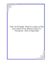 Luận văn Quản trị và nâng cao hiệu quả sử dụng vốn lưu động ở Công ty In – Thương mại - Dịch vụ Ngân hàng