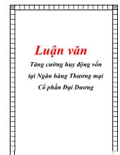 Luận văn Tăng cường huy động vốn tại ngân hàng thương mại cổ phần Đại Dương