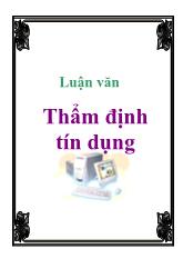 Luận văn Thẩm định tín dụng