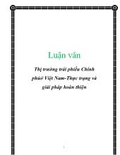 Luận văn Thị trường trái phiếu Chính phủ ở Việt Nam-Thực trạng và giải pháp hoàn thiện