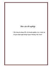 Mở rộng tín dụng đối với doanh nghiệp vừa và nhỏ tại sở giao dịch ngân hàng ngoại thương Việt Nam