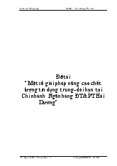 Một số giải pháp nâng cao chất lượng tín dụng trung - Dài hạn tại Chi nhánh Ngân hàng đầu tư và phát triển Hải Dương