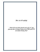 Phát triển hoạt động thanh toán quốc tế theo phương thức tín dụng chứng từ tại ngân hàng nông nghiệp và phát triển nông thôn chi nhánh Hoàng Mai