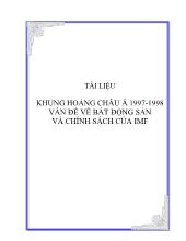 Tài liệu khủng hoảng Châu Á 1997 - 1998 vấn đề về bất động sản và chính sách của IMF