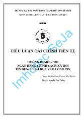 Tiểu luận Tài chính tiền tệ hướng đi mới cho ngân hàng chính sách xã hội tín dụng phải dựa vào lòng tin