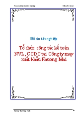 Tổ chức công tác kế toán nguyên vật liệu, công cụ dụng cụ ở Công ty may xuất khẩu Phương Mai