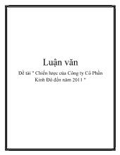 Đề tài Chiến lược của công ty cổ phần Kinh Đô đến năm 2011