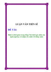 Đề tài Định vị thời gian trong tiếng Việt dưới góc nhìn của ngôn ngữ học tri nhận (So sánh với tiếng Anh)