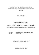 Luận án Ẩn dụ tiếng Việt nhìn từ lý thuyết nguyên mẫu