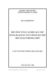 Luận văn Biện pháp nâng cao hiệu quả việc trang bị lịch sử toán trong dạy học môn toán ở trường THPT