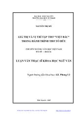Luận văn Giá trị và vị trí tập thơ 
