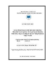 Luận văn Giải pháp hạn chế rủi ro trong thanh toán quốc tế tại ngân hàng thương mại cổ phần xuất nhập khẩu Việt Nam