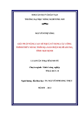 Luận văn Giải pháp nâng cao kết quả sử dụng các công trình thủy nông trên địa bàn huyện Nghĩa Hưng, tỉnh Nam Định