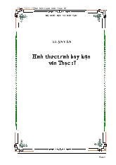 Luận văn Hình thức trình bày luận văn Thạc sĩ